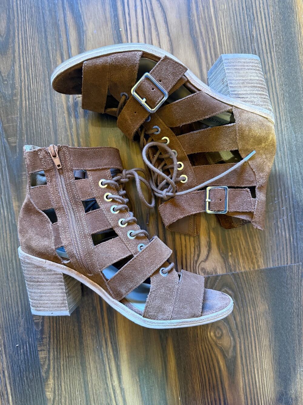 Steve Madden Jackson Heeled Lace Up Sandals Size 8